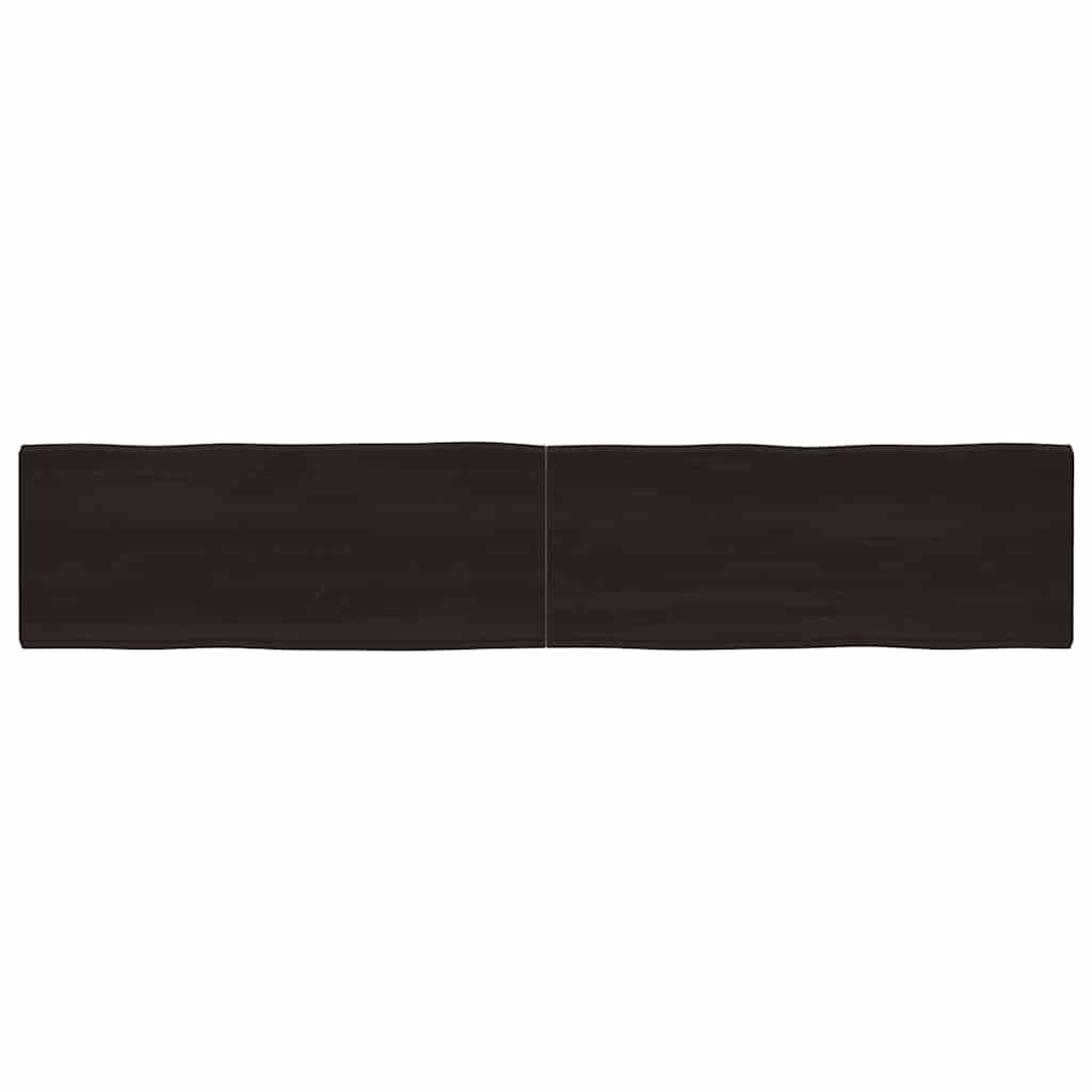 Tafelblad natuurlijke rand 200x40x(2-4)cm eikenhout donkerbruin is nu te koop bij PeponiXL, paradijselijk wonen!