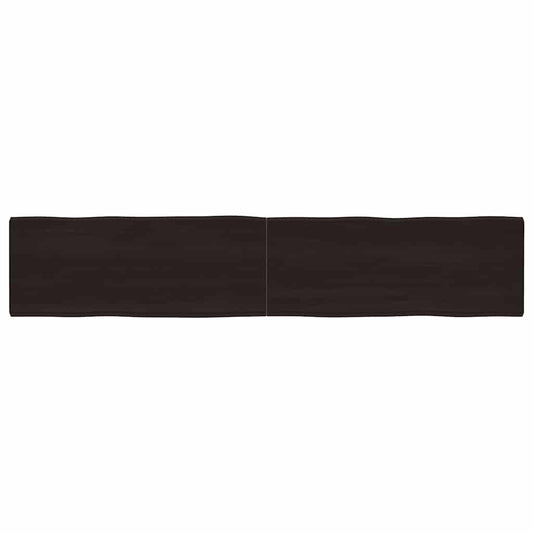 Tafelblad natuurlijke rand 200x40x(2-4)cm eikenhout donkerbruin is nu te koop bij PeponiXL, paradijselijk wonen!
