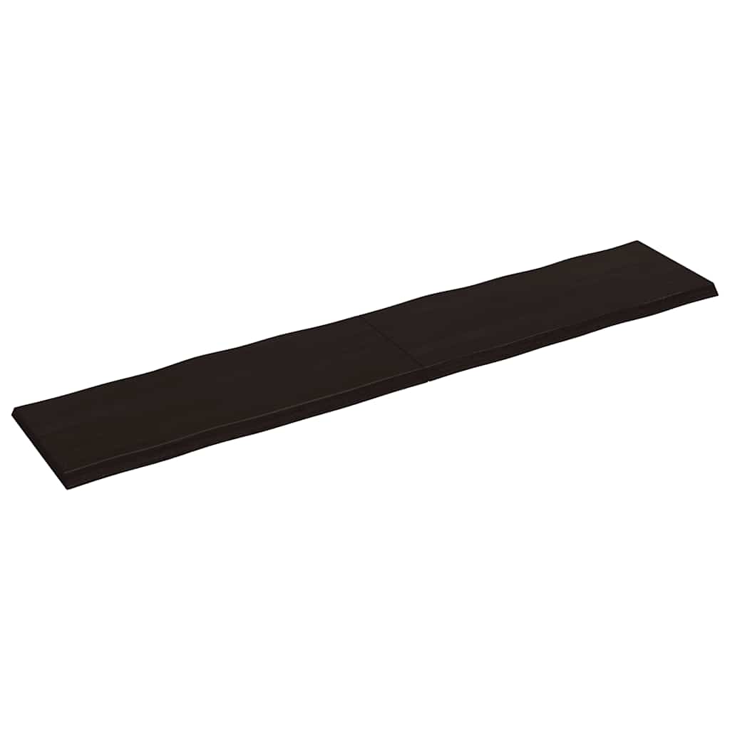Tafelblad natuurlijke rand 200x40x(2-4)cm eikenhout donkerbruin is nu te koop bij PeponiXL, paradijselijk wonen!