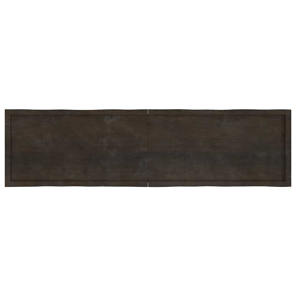 Tafelblad natuurlijke rand 200x50x(2-6)cm eikenhout donkerbruin is nu te koop bij PeponiXL, paradijselijk wonen!