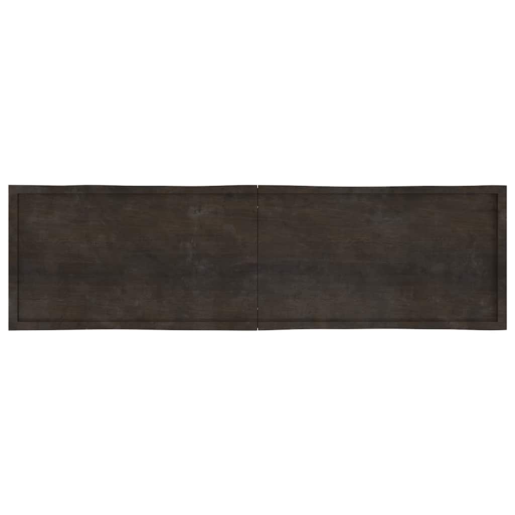 Tafelblad natuurlijke rand 220x60x(2-4)cm eikenhout donkerbruin is nu te koop bij PeponiXL, paradijselijk wonen!