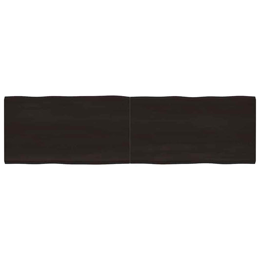 Tafelblad natuurlijke rand 220x60x(2-6)cm eikenhout donkerbruin is nu te koop bij PeponiXL, paradijselijk wonen!