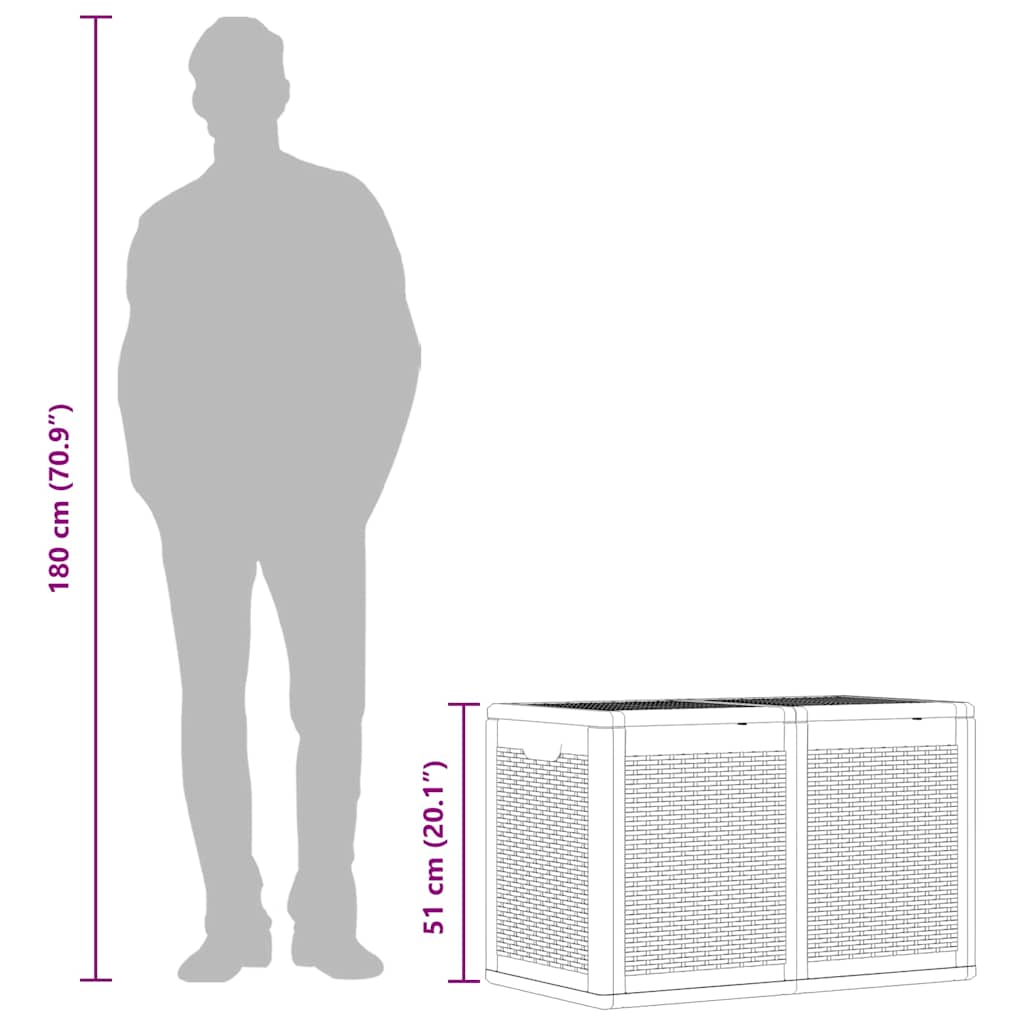 Tuinbox 180 L PP rattan grijs is nu te koop bij PeponiXL, paradijselijk wonen!