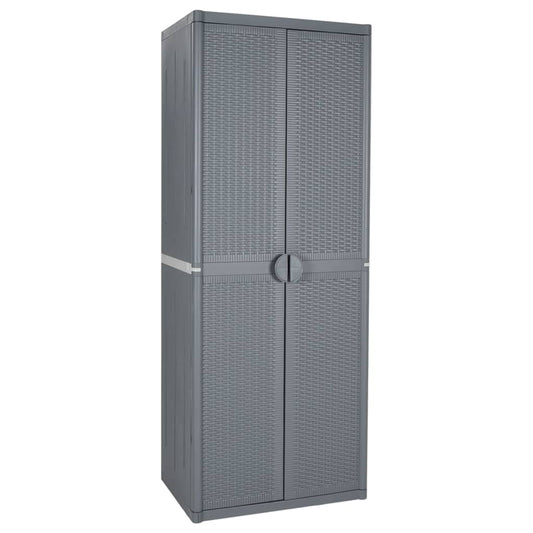 Tuinkast 65x45x172 cm PP rattan grijs is nu te koop bij PeponiXL, paradijselijk wonen!