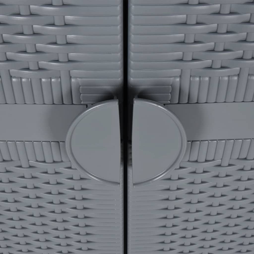 Tuinkast 65x45x172 cm PP rattan grijs is nu te koop bij PeponiXL, paradijselijk wonen!