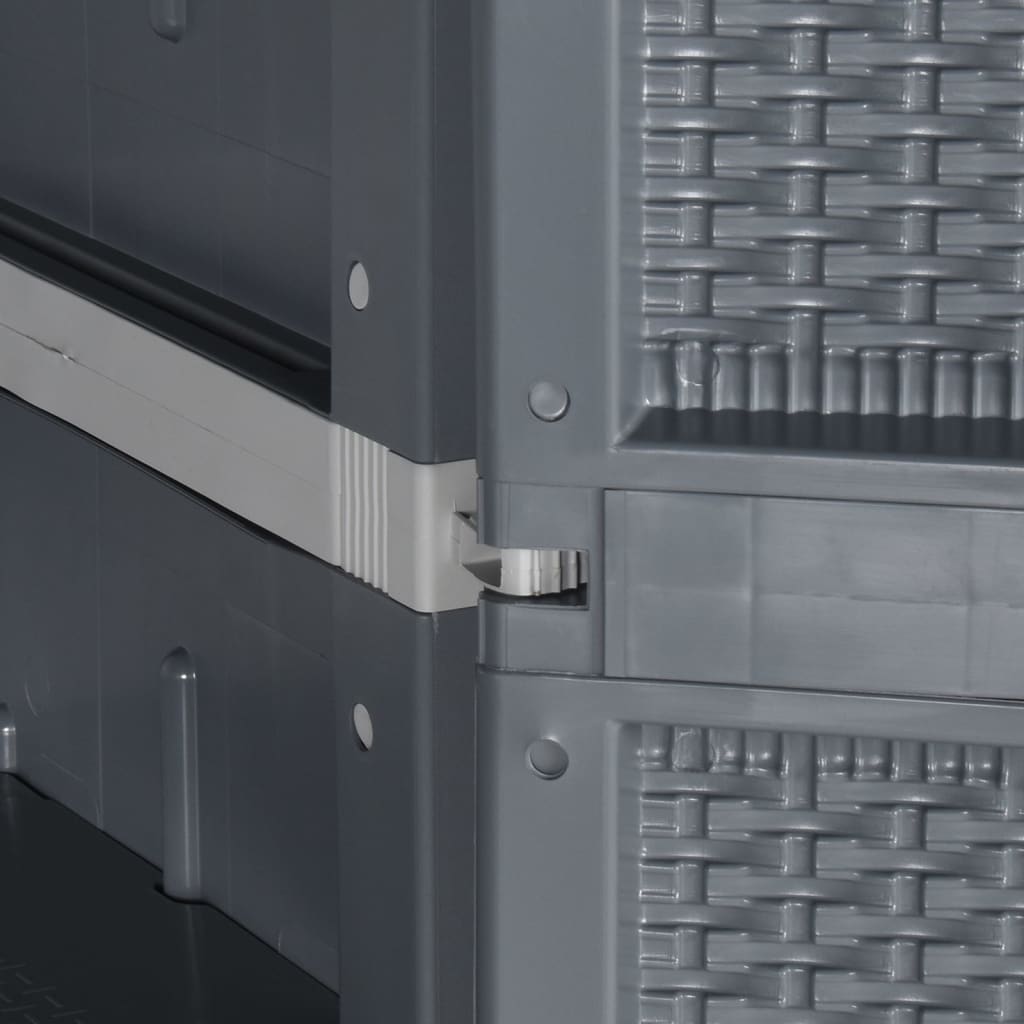 Tuinkast 65x45x172 cm PP rattan grijs is nu te koop bij PeponiXL, paradijselijk wonen!