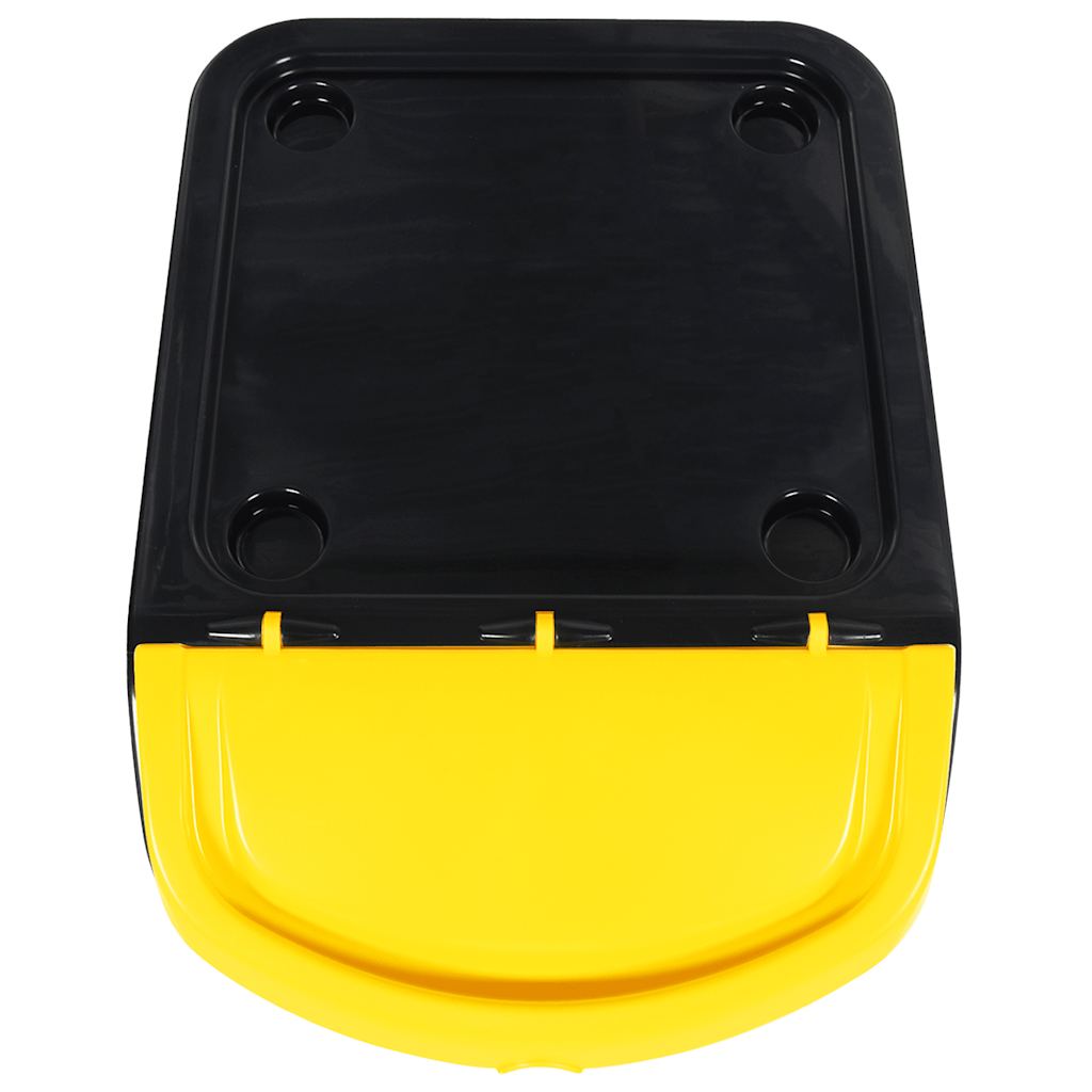 Afvalbakken met deksels stapelbaar 3 st PP 78 L zwart is nu te koop bij PeponiXL, paradijselijk wonen!