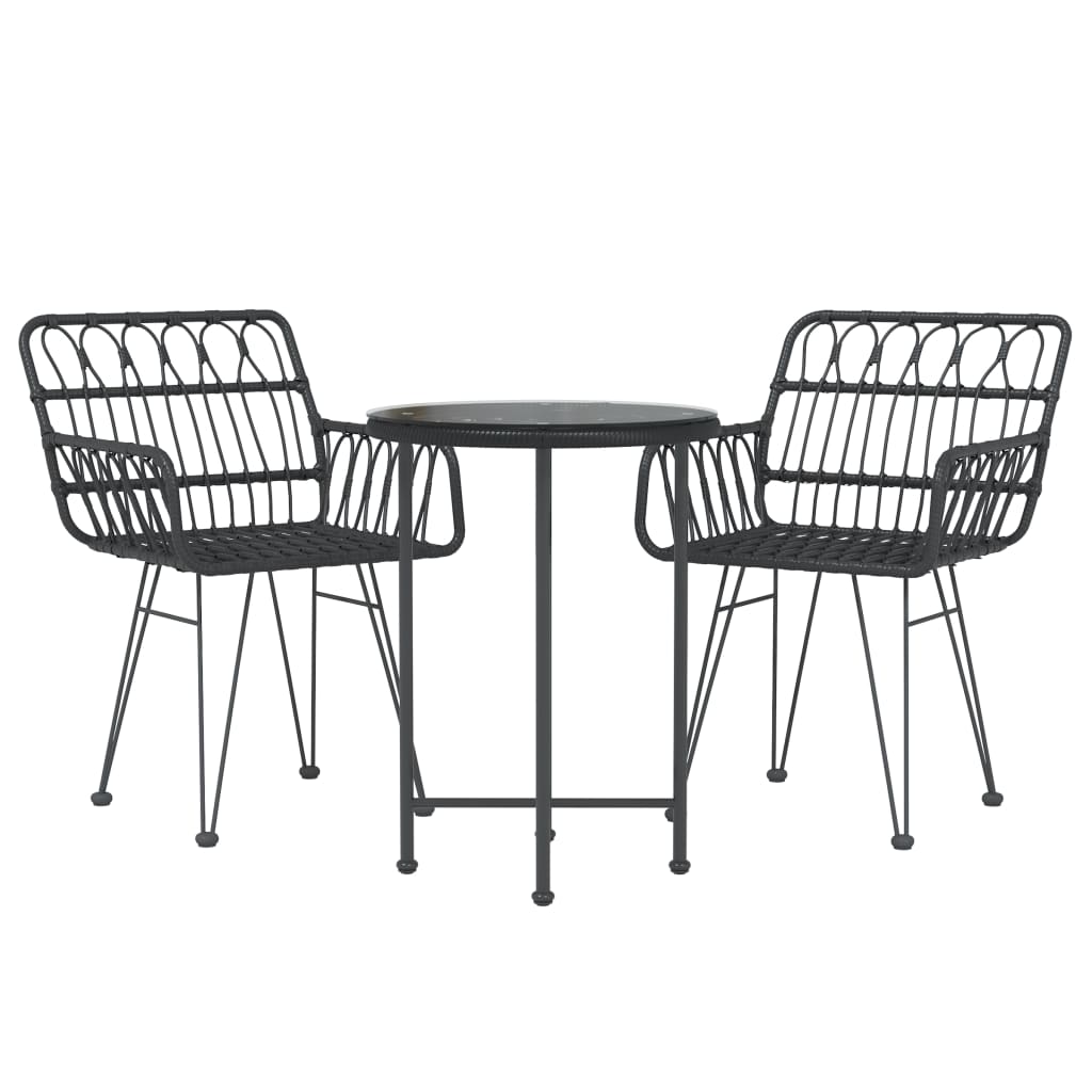 3-delige Tuinset poly rattan zwart is nu te koop bij PeponiXL, paradijselijk wonen!