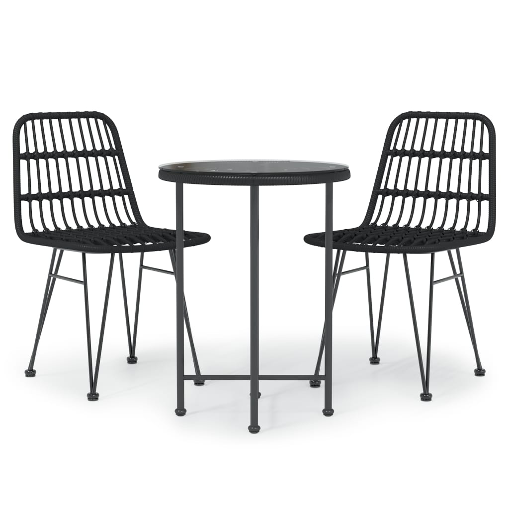 3-delige Tuinset poly rattan zwart is nu te koop bij PeponiXL, paradijselijk wonen!