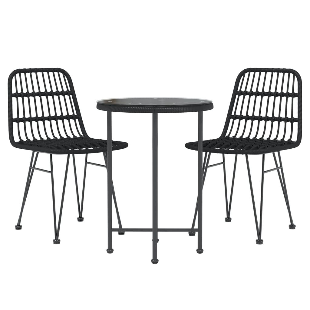3-delige Tuinset poly rattan zwart is nu te koop bij PeponiXL, paradijselijk wonen!