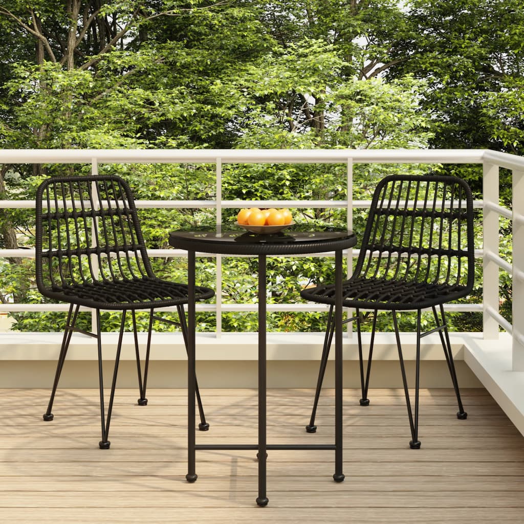 3-delige Tuinset poly rattan zwart is nu te koop bij PeponiXL, paradijselijk wonen!