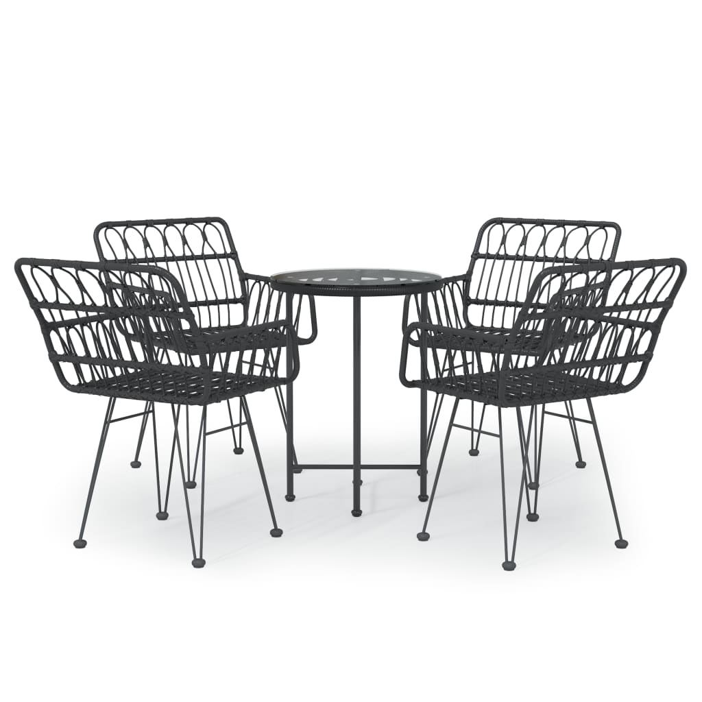 5-delige Tuinset poly rattan zwart is nu te koop bij PeponiXL, paradijselijk wonen!