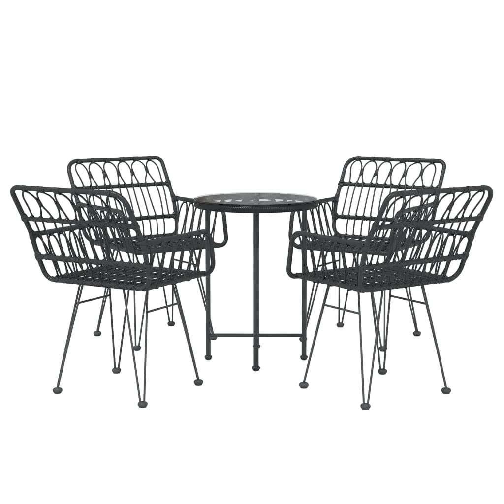 5-delige Tuinset poly rattan zwart is nu te koop bij PeponiXL, paradijselijk wonen!