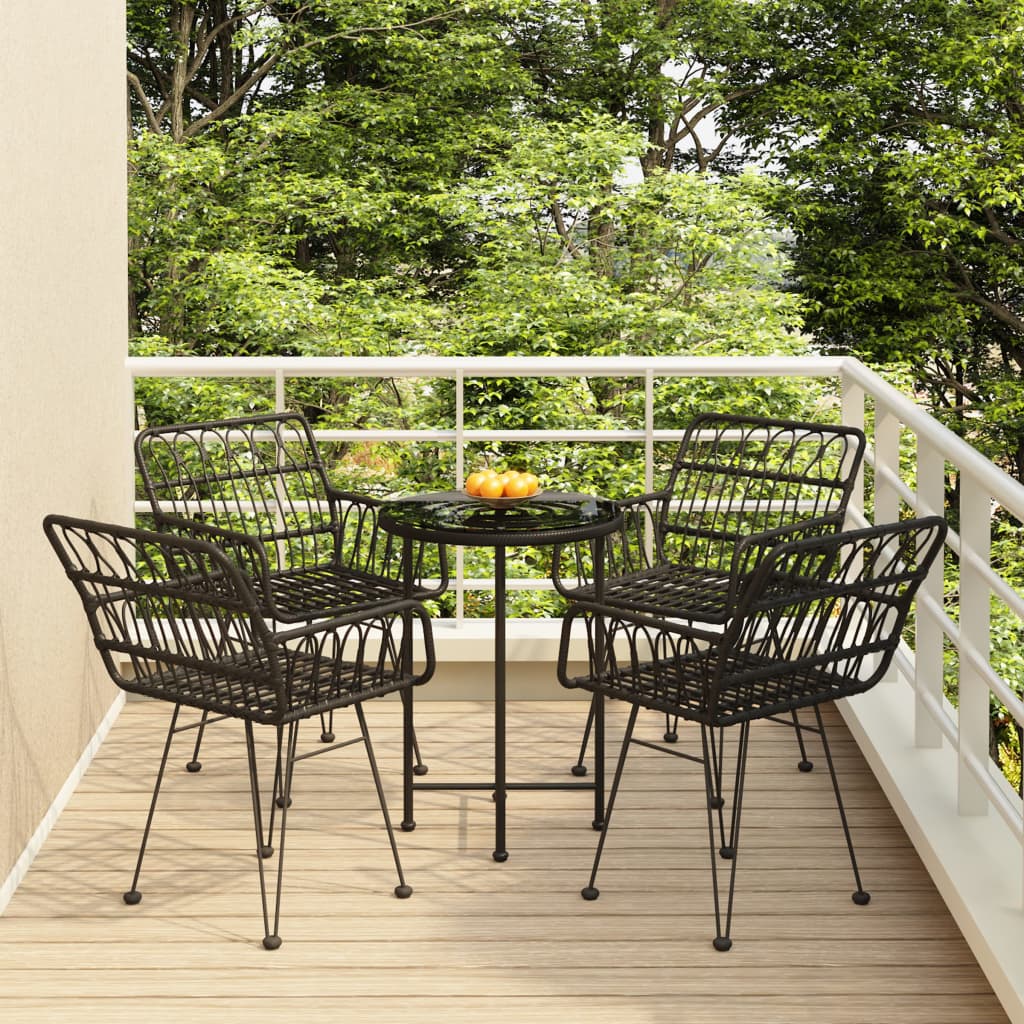 5-delige Tuinset poly rattan zwart is nu te koop bij PeponiXL, paradijselijk wonen!