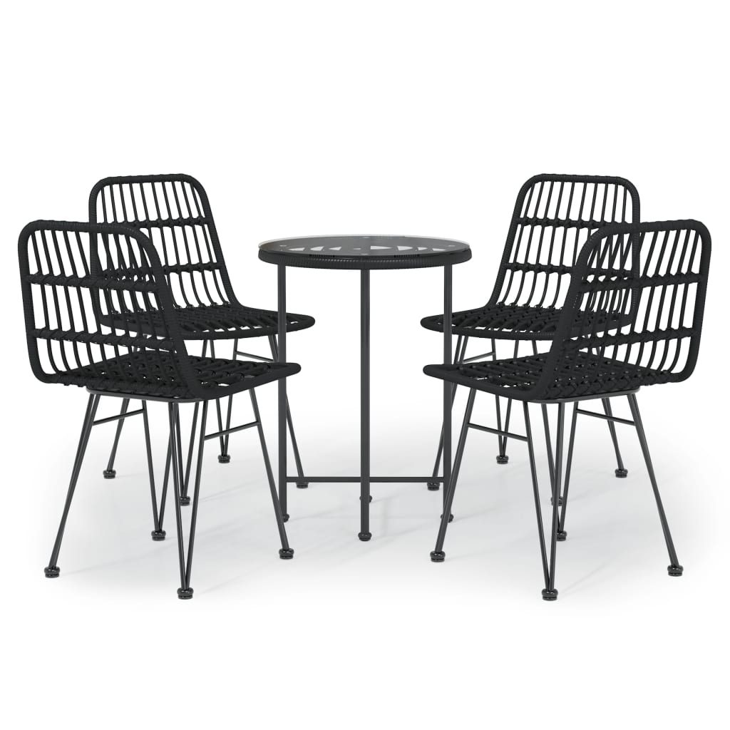 5-delige Tuinset poly rattan zwart is nu te koop bij PeponiXL, paradijselijk wonen!