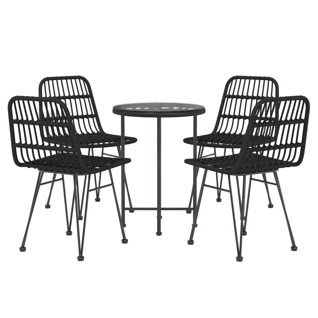 5-delige Tuinset poly rattan zwart is nu te koop bij PeponiXL, paradijselijk wonen!