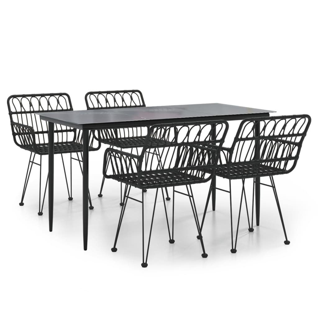 5-delige Tuinset poly rattan zwart is nu te koop bij PeponiXL, paradijselijk wonen!