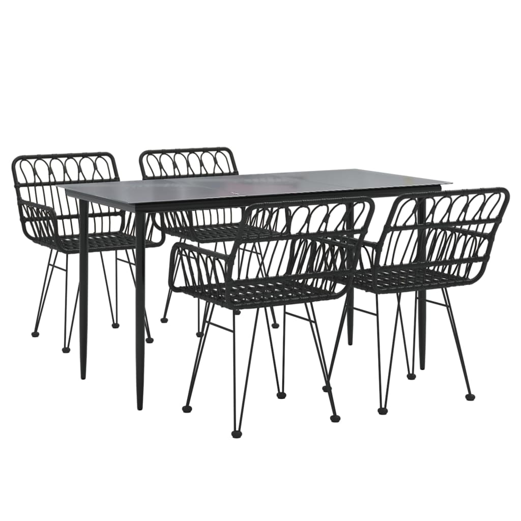 5-delige Tuinset poly rattan zwart is nu te koop bij PeponiXL, paradijselijk wonen!