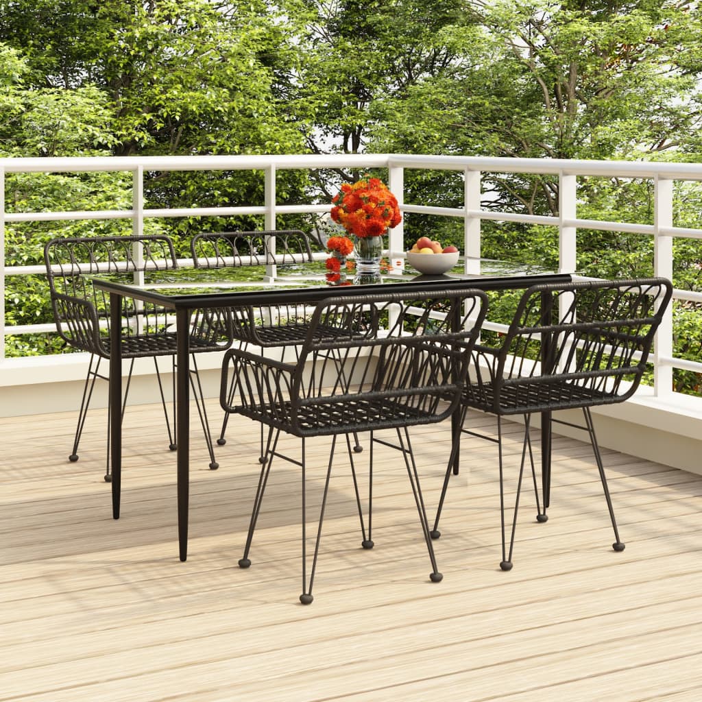 5-delige Tuinset poly rattan zwart is nu te koop bij PeponiXL, paradijselijk wonen!