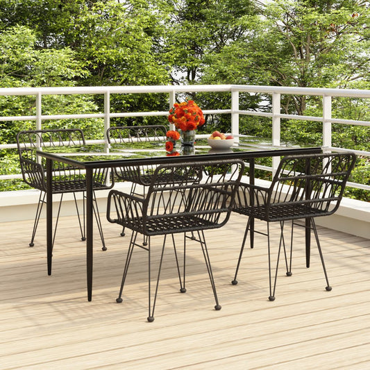 5-delige Tuinset poly rattan zwart is nu te koop bij PeponiXL, paradijselijk wonen!