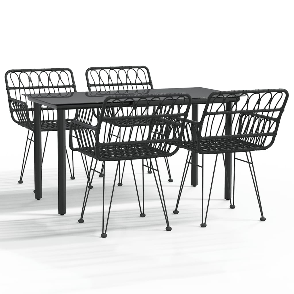 5-delige Tuinset poly rattan zwart is nu te koop bij PeponiXL, paradijselijk wonen!