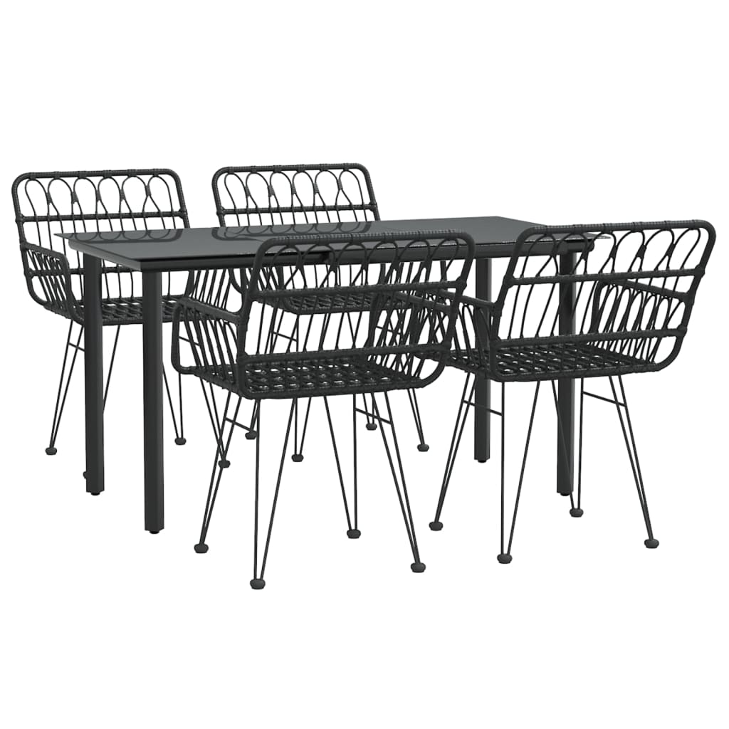 5-delige Tuinset poly rattan zwart is nu te koop bij PeponiXL, paradijselijk wonen!