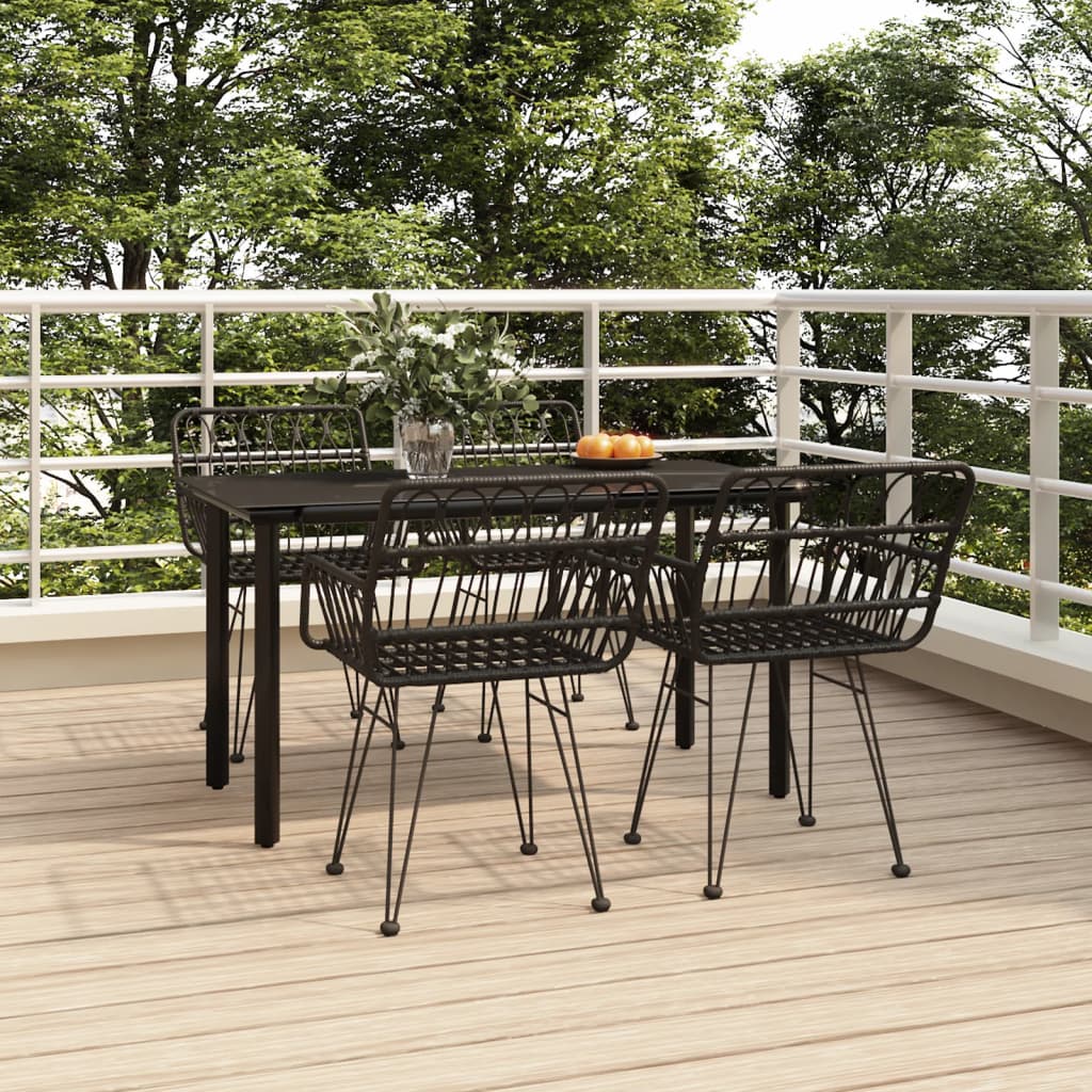 5-delige Tuinset poly rattan zwart is nu te koop bij PeponiXL, paradijselijk wonen!