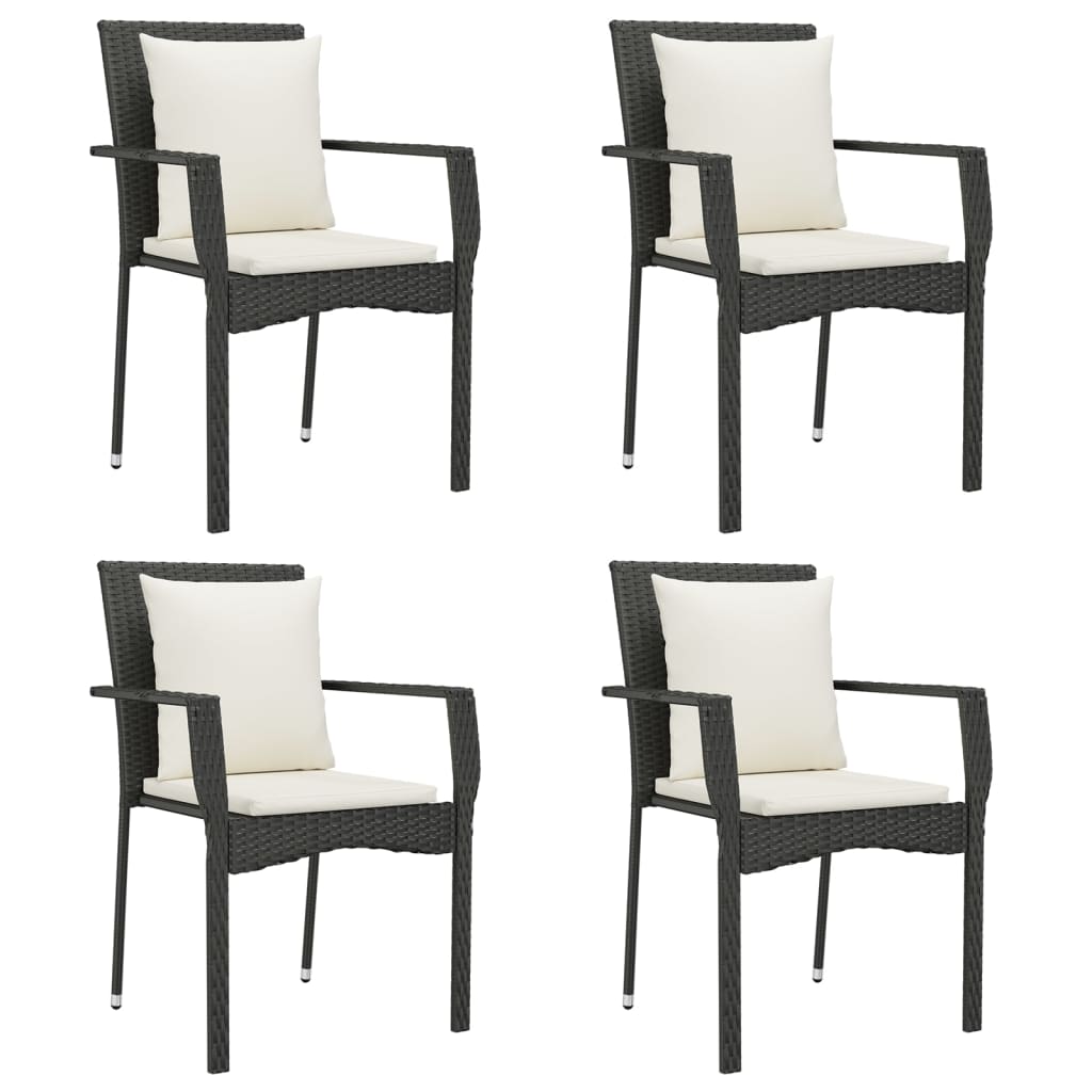 5-delige Tuinset met kussens poly rattan zwart is nu te koop bij PeponiXL, paradijselijk wonen!