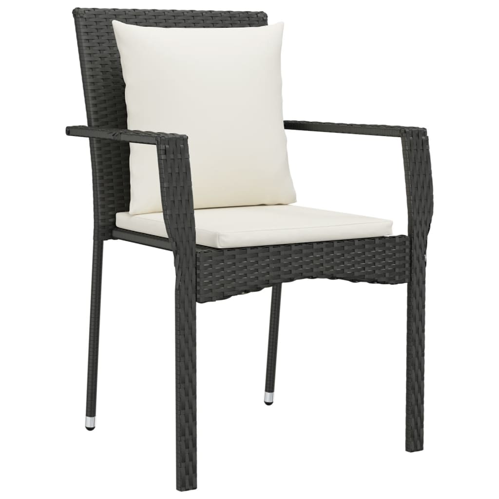 5-delige Tuinset met kussens poly rattan zwart is nu te koop bij PeponiXL, paradijselijk wonen!