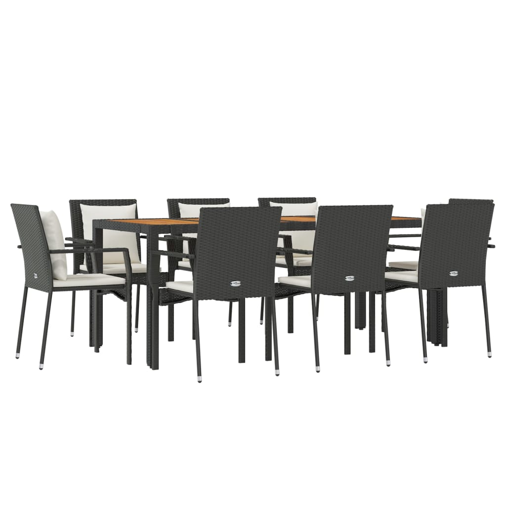 9-delige Tuinset poly rattan zwart is nu te koop bij PeponiXL, paradijselijk wonen!