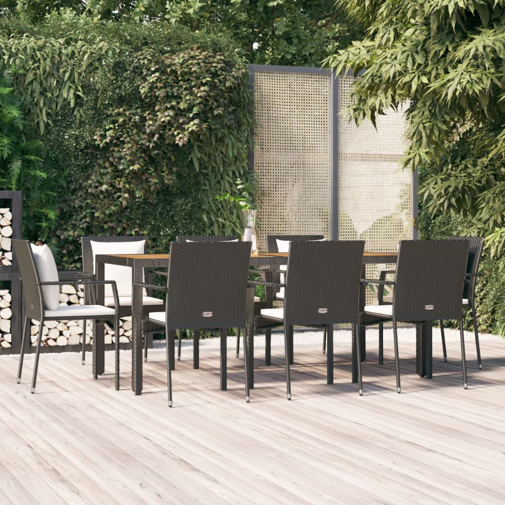 9-delige Tuinset poly rattan zwart is nu te koop bij PeponiXL, paradijselijk wonen!
