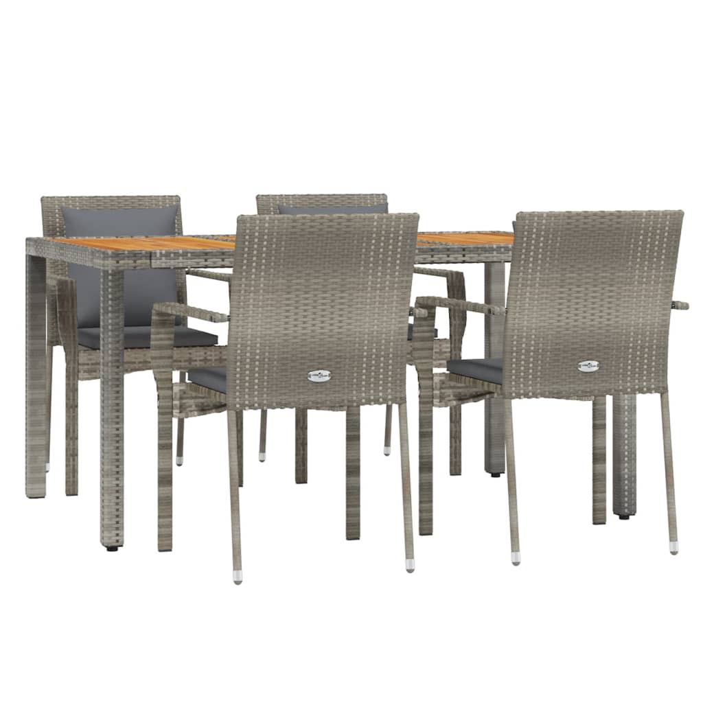 5-delige Tuinset met kussens poly rattan grijs is nu te koop bij PeponiXL, paradijselijk wonen!
