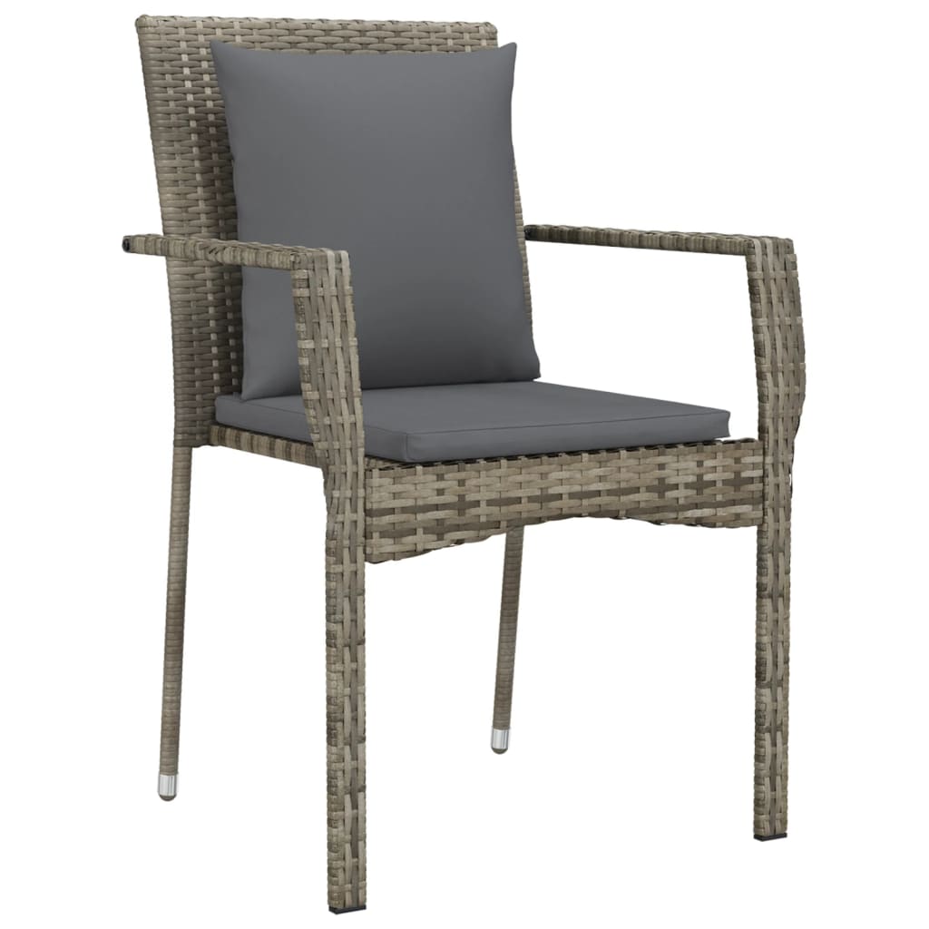 5-delige Tuinset met kussens poly rattan grijs is nu te koop bij PeponiXL, paradijselijk wonen!