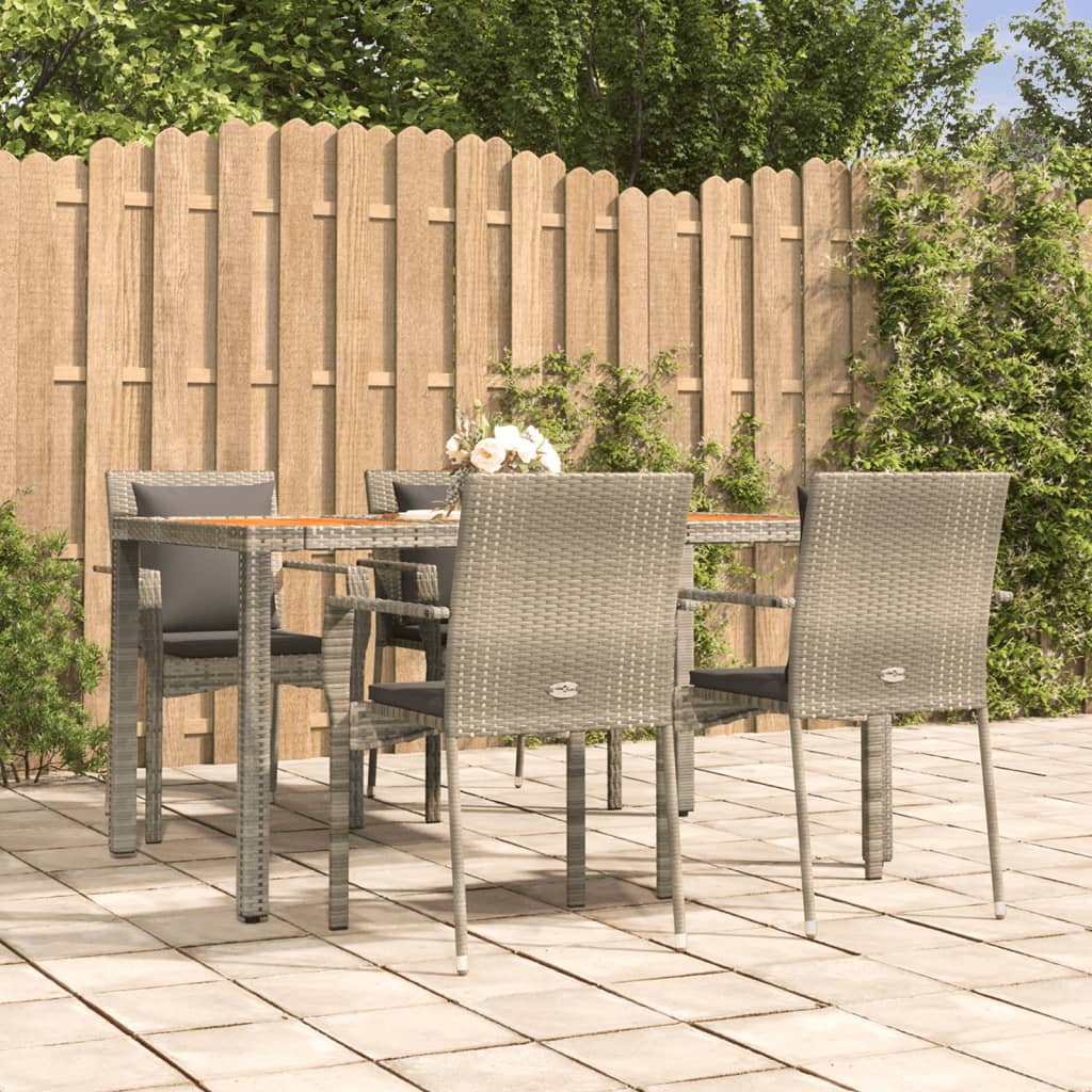 5-delige Tuinset met kussens poly rattan grijs is nu te koop bij PeponiXL, paradijselijk wonen!