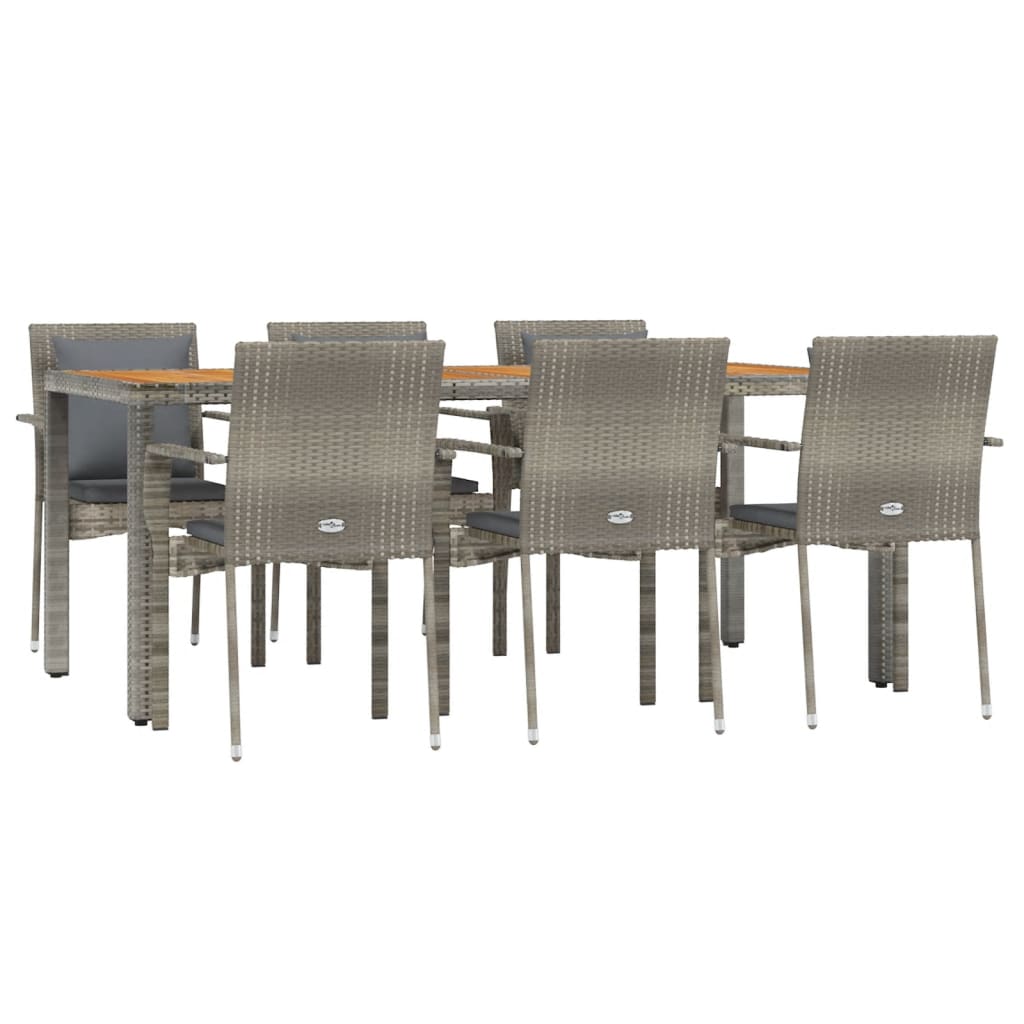 7-delige Tuinset met kussens poly rattan grijs is nu te koop bij PeponiXL, paradijselijk wonen!
