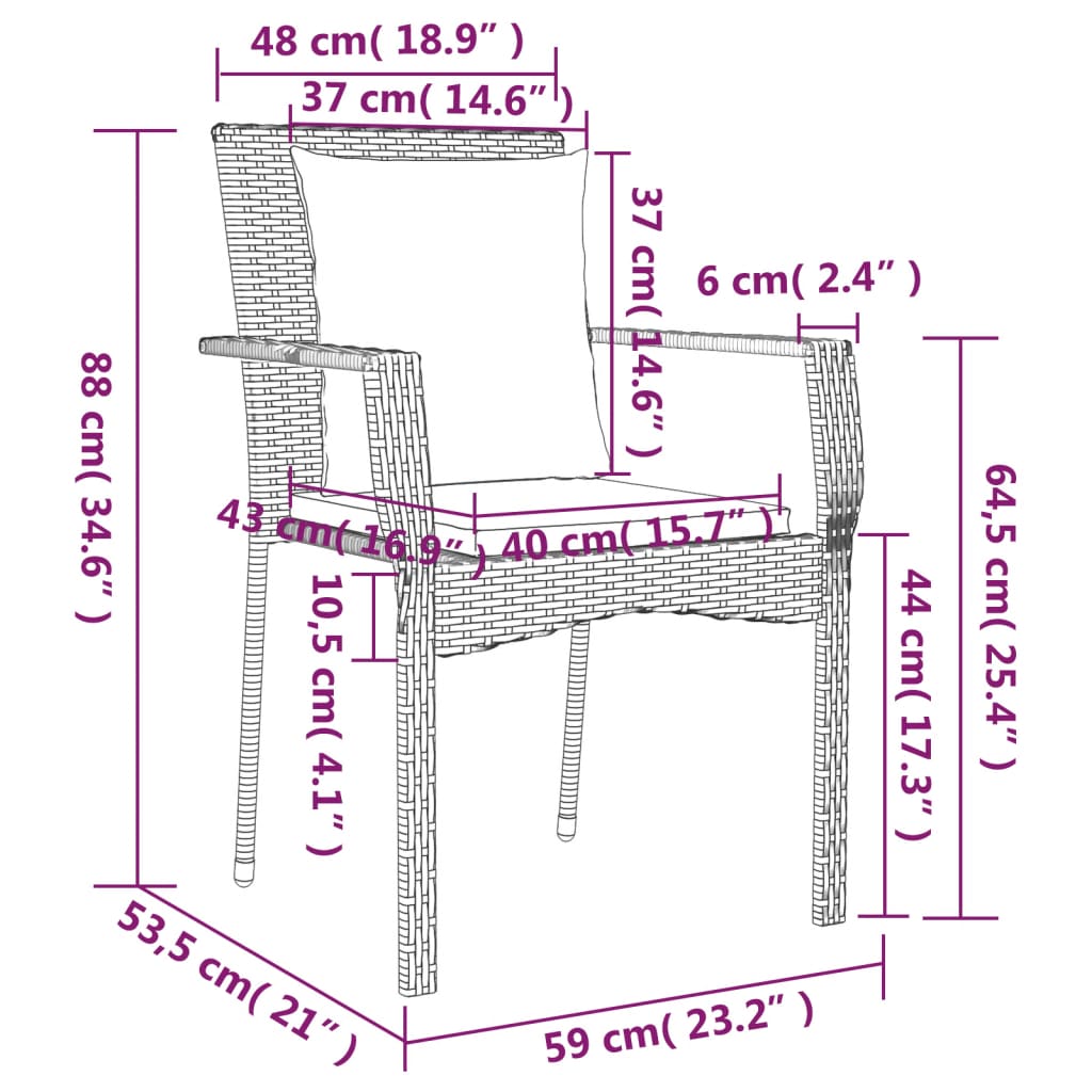 7-delige Tuinset met kussens poly rattan grijs is nu te koop bij PeponiXL, paradijselijk wonen!