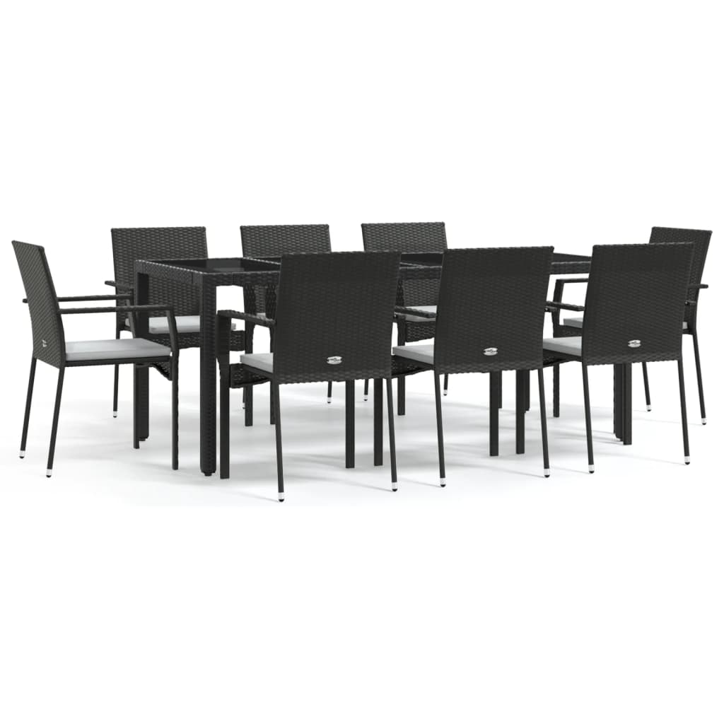 9-delige Tuinset poly rattan zwart is nu te koop bij PeponiXL, paradijselijk wonen!