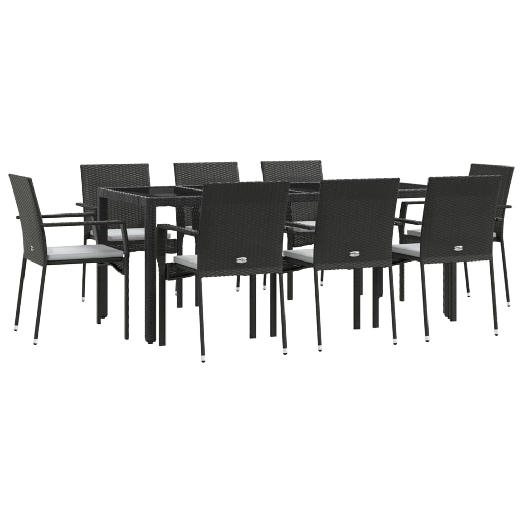 9-delige Tuinset poly rattan zwart is nu te koop bij PeponiXL, paradijselijk wonen!