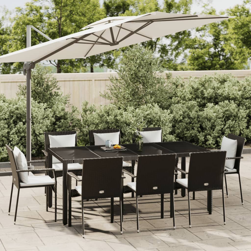 9-delige Tuinset poly rattan zwart is nu te koop bij PeponiXL, paradijselijk wonen!