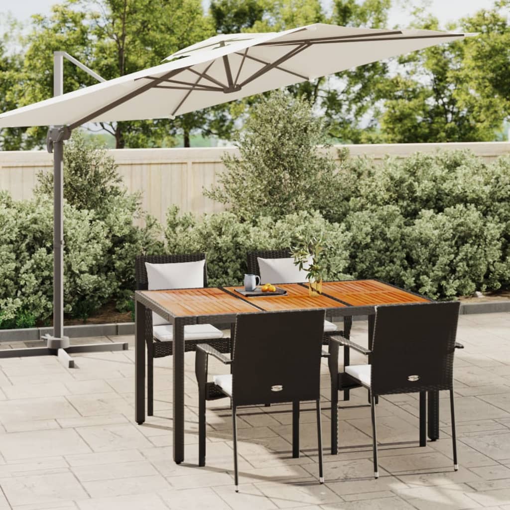 5-delige Tuinset met kussens poly rattan zwart is nu te koop bij PeponiXL, paradijselijk wonen!