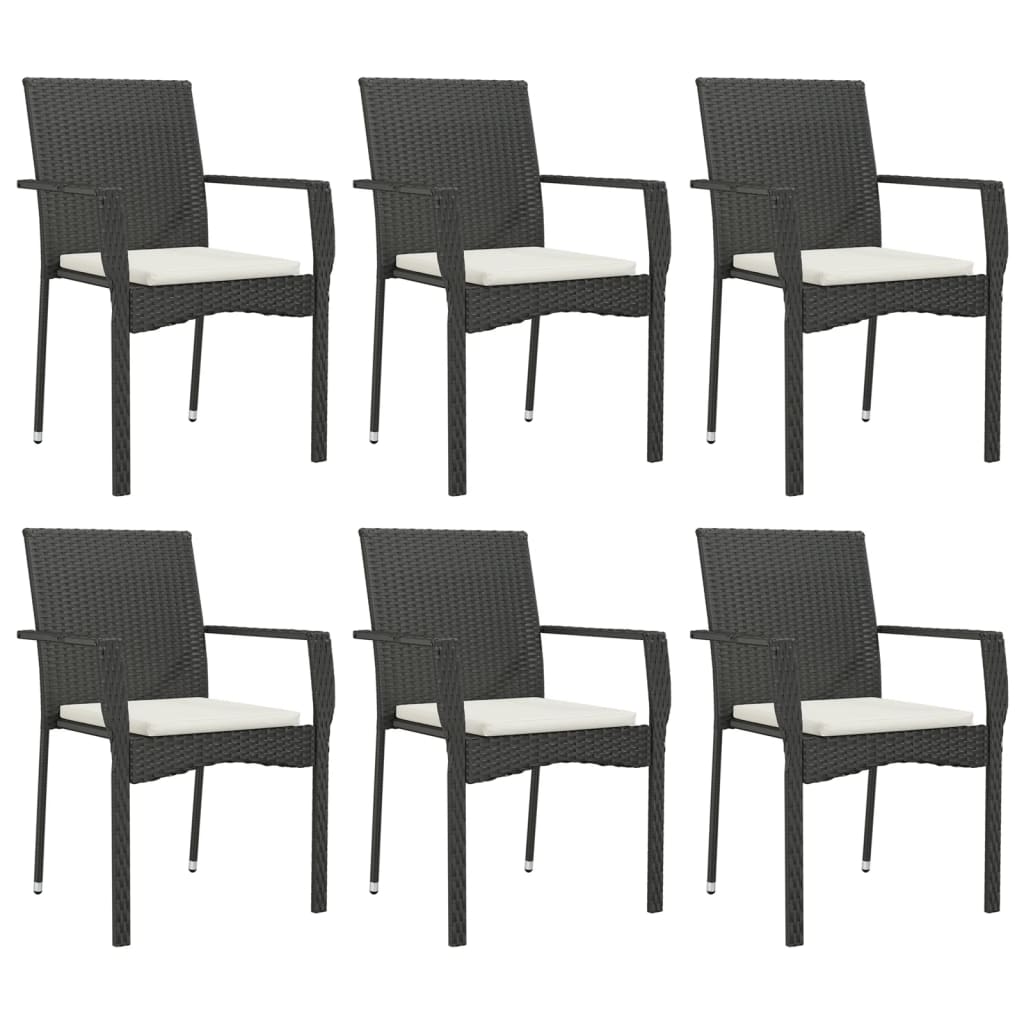 7-delige Tuinset met kussens poly rattan zwart is nu te koop bij PeponiXL, paradijselijk wonen!
