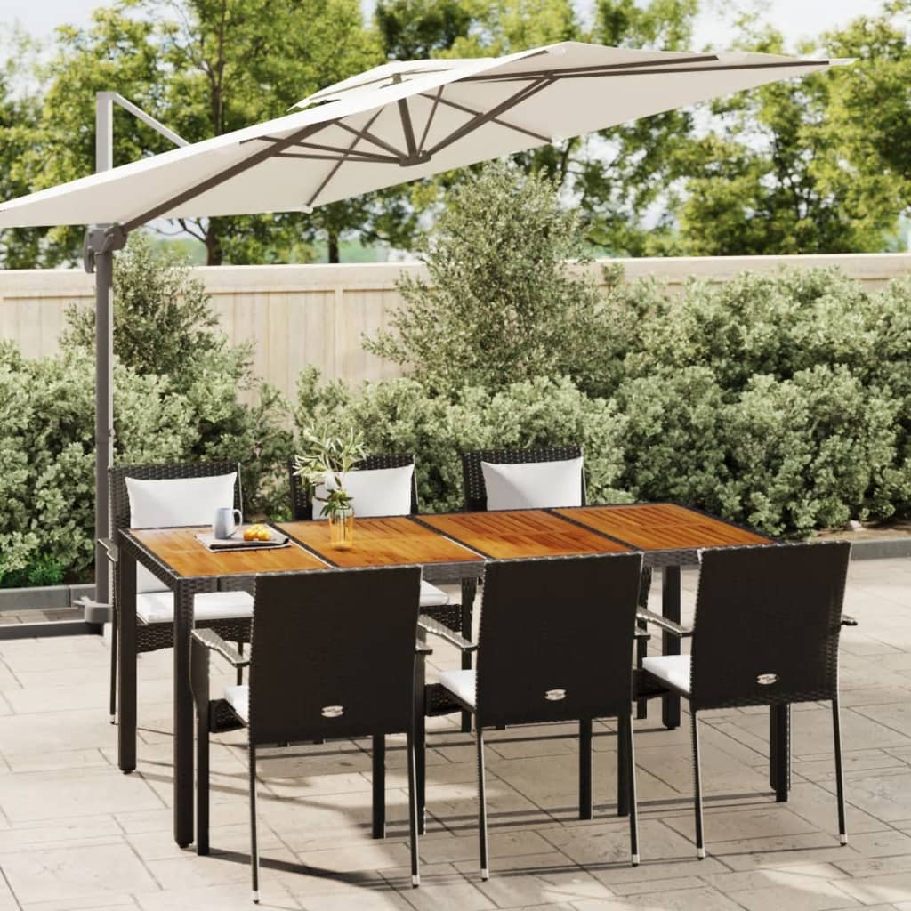 7-delige Tuinset met kussens poly rattan zwart is nu te koop bij PeponiXL, paradijselijk wonen!
