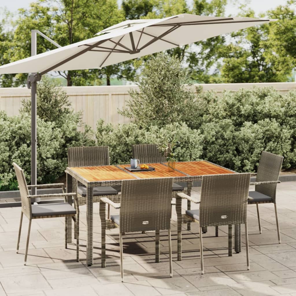 7-delige Tuinset met kussens poly rattan grijs is nu te koop bij PeponiXL, paradijselijk wonen!