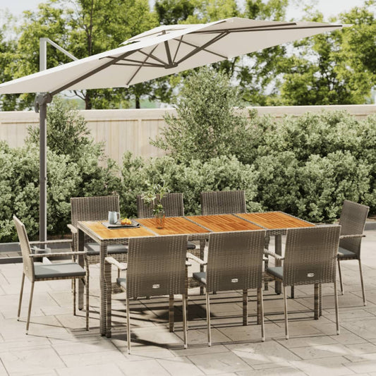 9-delige Tuinset met kussens poly rattan grijs is nu te koop bij PeponiXL, paradijselijk wonen!