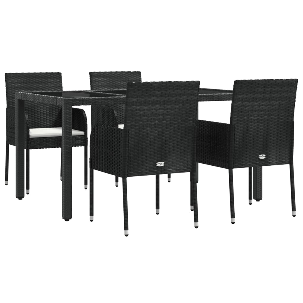 5-delige Tuinset met kussens poly rattan zwart is nu te koop bij PeponiXL, paradijselijk wonen!
