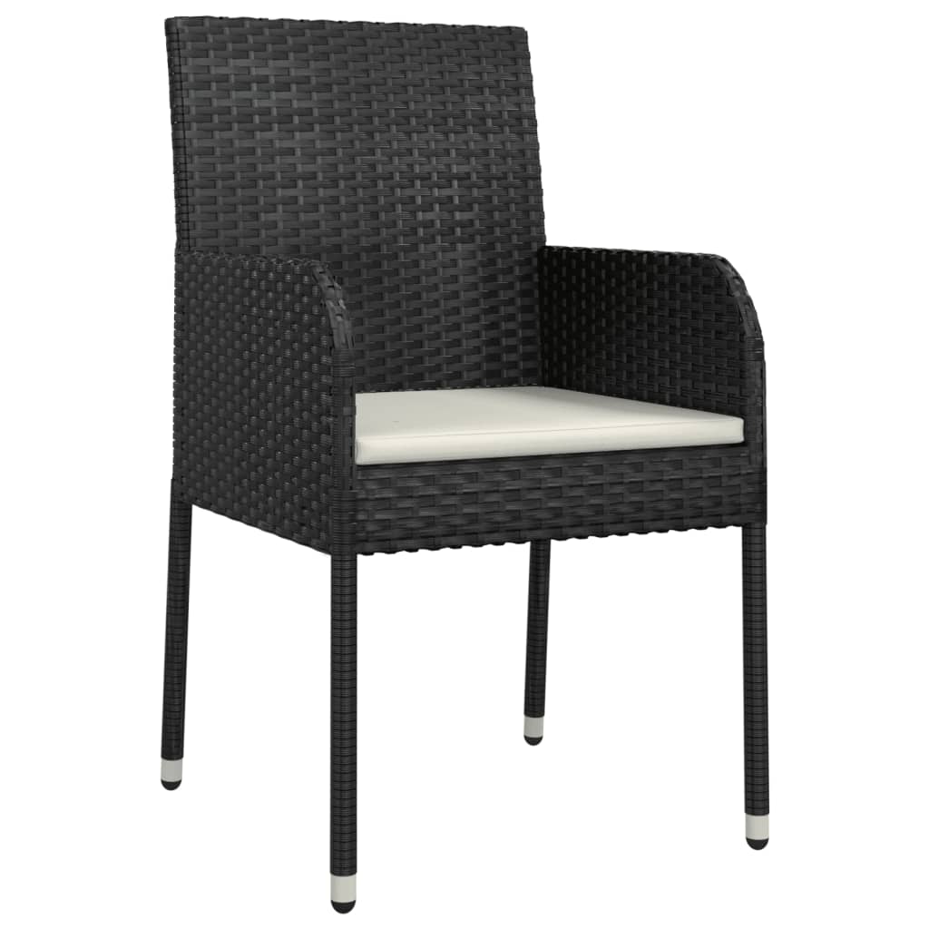 5-delige Tuinset met kussens poly rattan zwart is nu te koop bij PeponiXL, paradijselijk wonen!