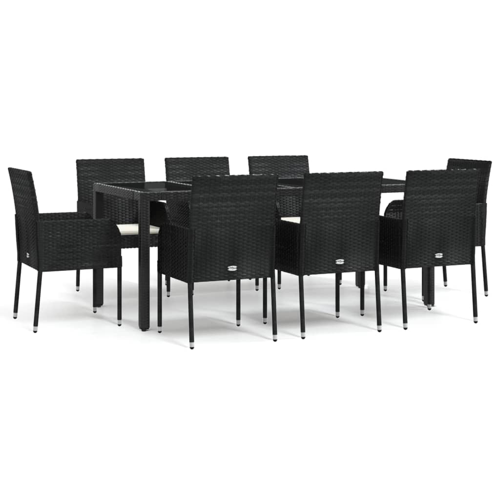 9-delige Tuinset poly rattan zwart is nu te koop bij PeponiXL, paradijselijk wonen!