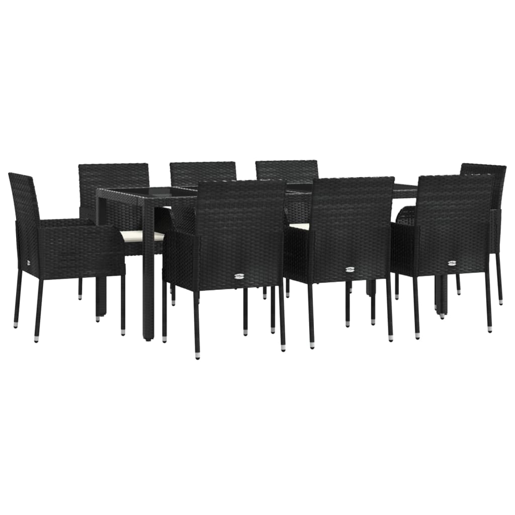 9-delige Tuinset poly rattan zwart is nu te koop bij PeponiXL, paradijselijk wonen!