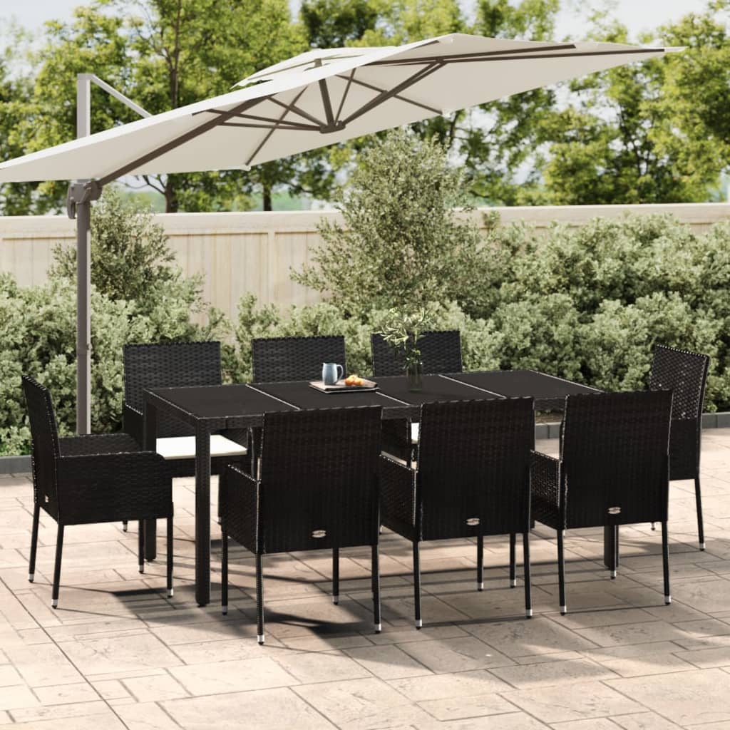 9-delige Tuinset poly rattan zwart is nu te koop bij PeponiXL, paradijselijk wonen!