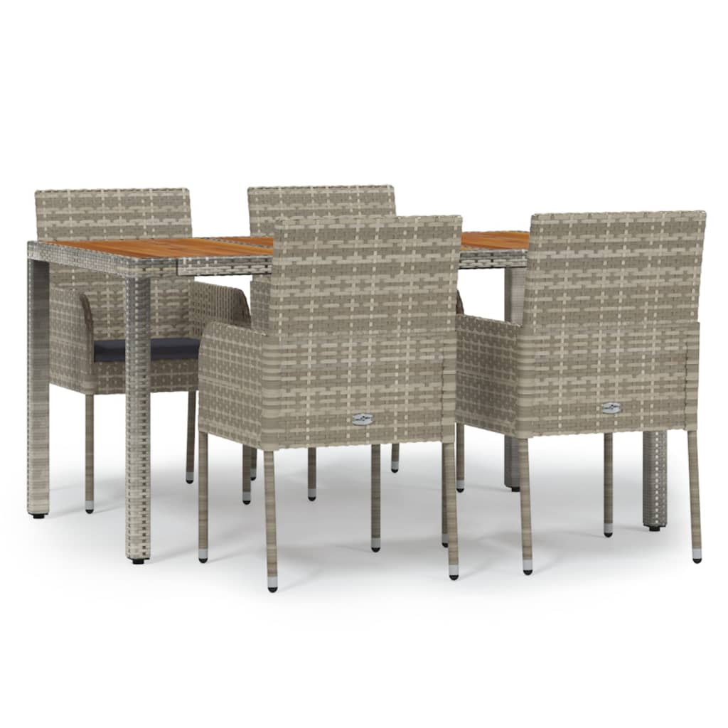 5-delige Tuinset met kussens poly rattan grijs is nu te koop bij PeponiXL, paradijselijk wonen!